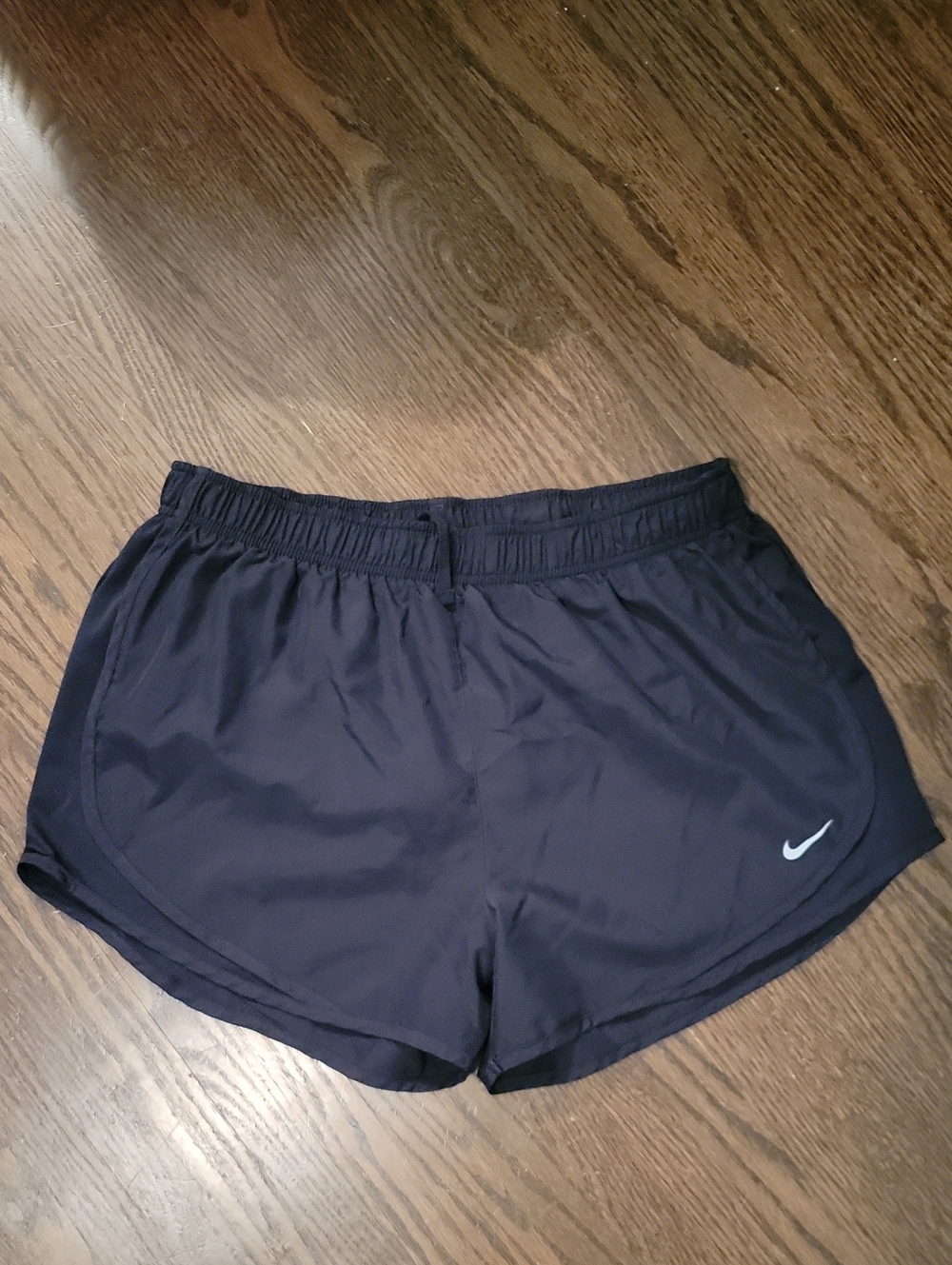 Nike Women’s Black Athletic Shorts with White Swoosh